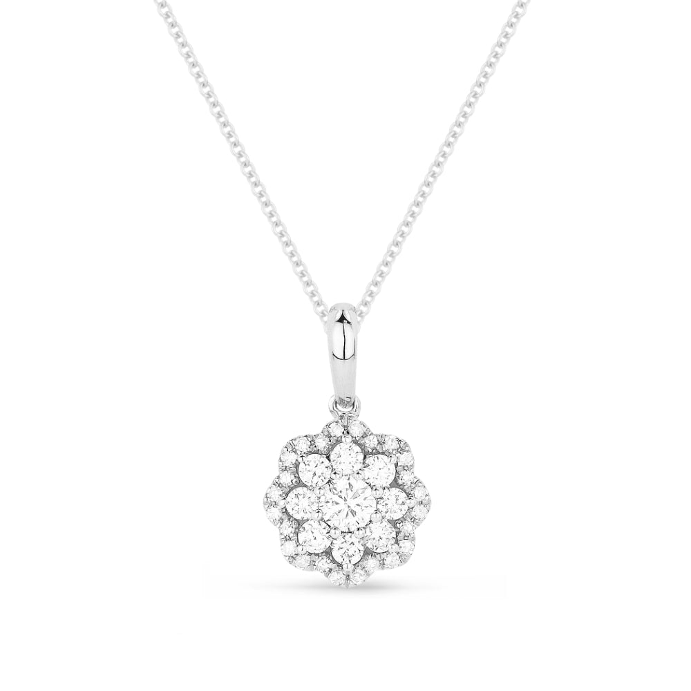 Madison L 14K White Gold Diamond Cluster Pendant - style N1473W