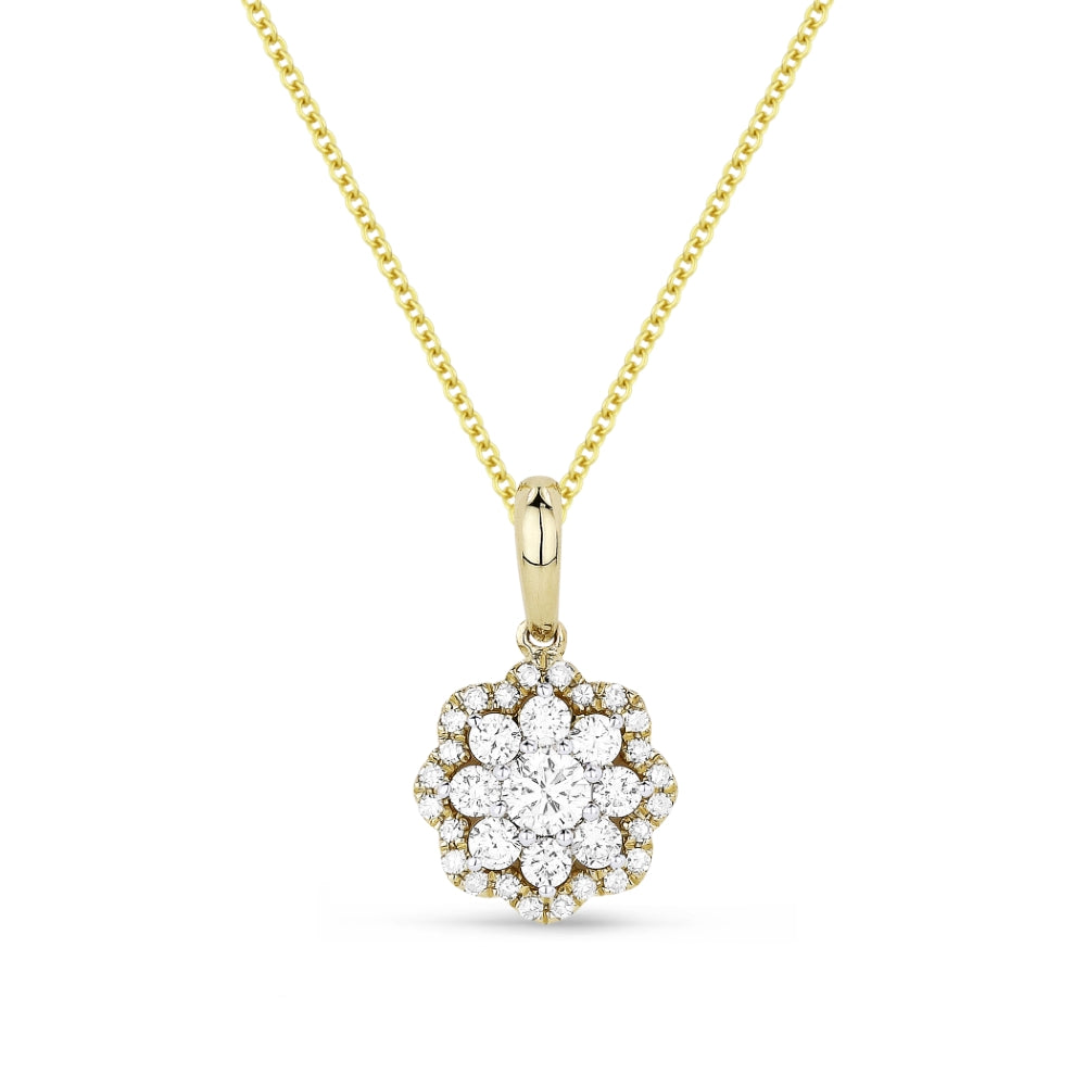 Madison L 14K Yellow Gold Diamond Cluster Pendant - style N1473Y