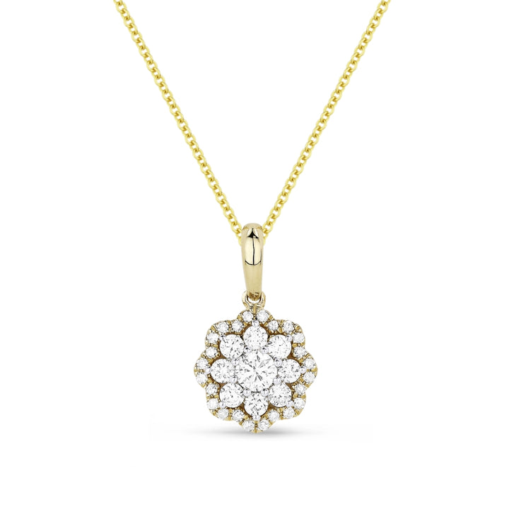 Madison L 14K Yellow Gold Diamond Cluster Pendant - style N1473Y