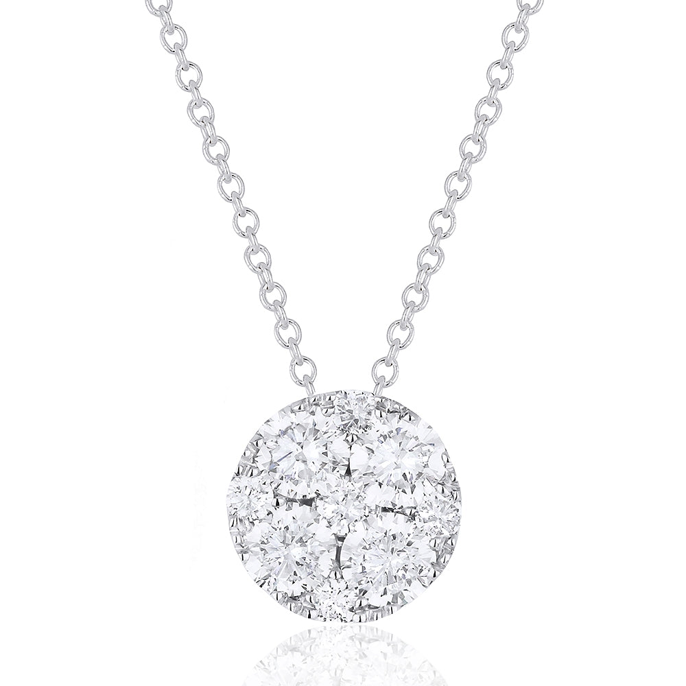 Madison L 14K White Gold Diamond Round Pendant - style N1474W