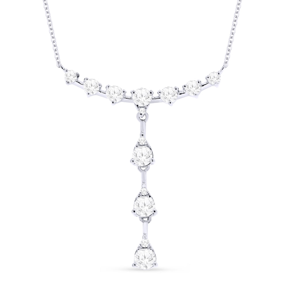 Madison L 14K White Gold Diamond Bar Necklace - style N1483W