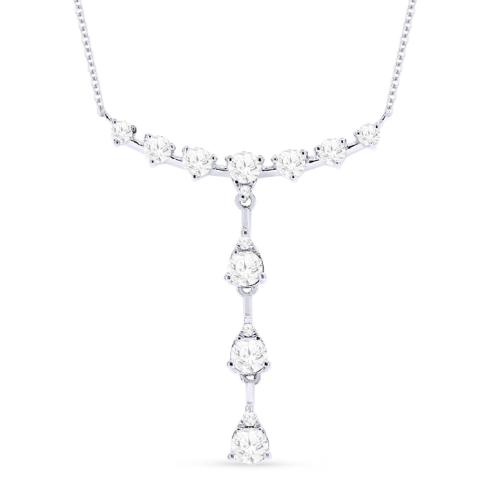 Madison L 14K White Gold Diamond Bar Necklace - style N1483W