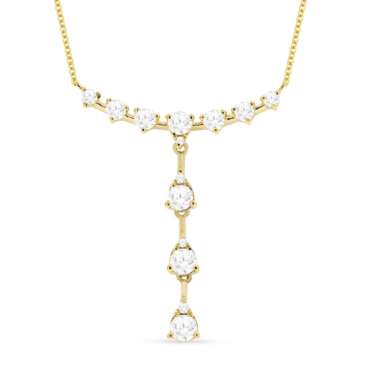 Madison L 14K Yellow Gold Diamond Bar Necklace - style N1483Y