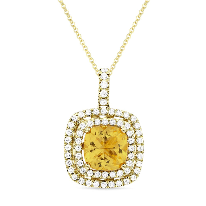 Madison L 14K Yellow Gold Citrine Cushion Pendant - style N1499CTY