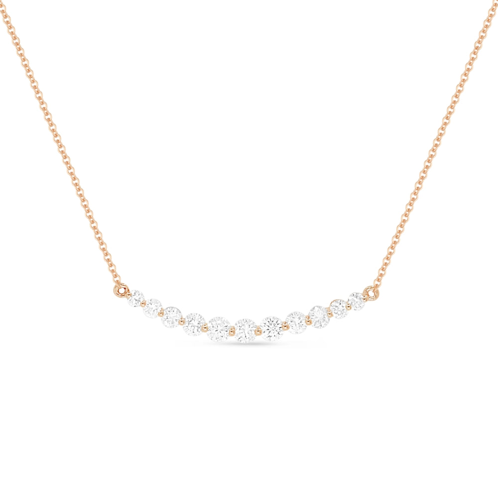 Madison L 14K Rose Gold Diamond Bar Necklace - style N1501P