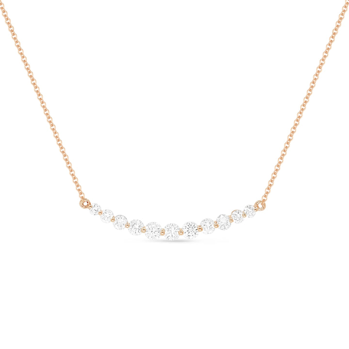 Madison L 14K Rose Gold Diamond Bar Necklace - style N1501P