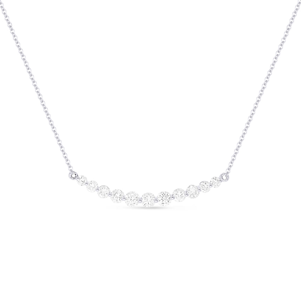 Madison L 14K White Gold Diamond Bar Necklace - style N1501W