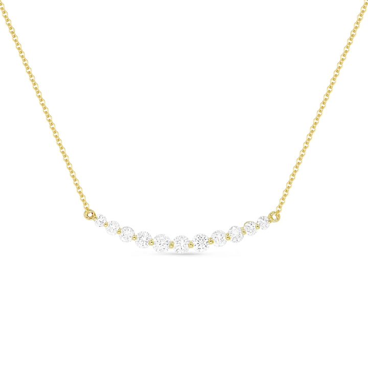 Madison L 14K Yellow Gold Diamond Bar Necklace - style N1501Y