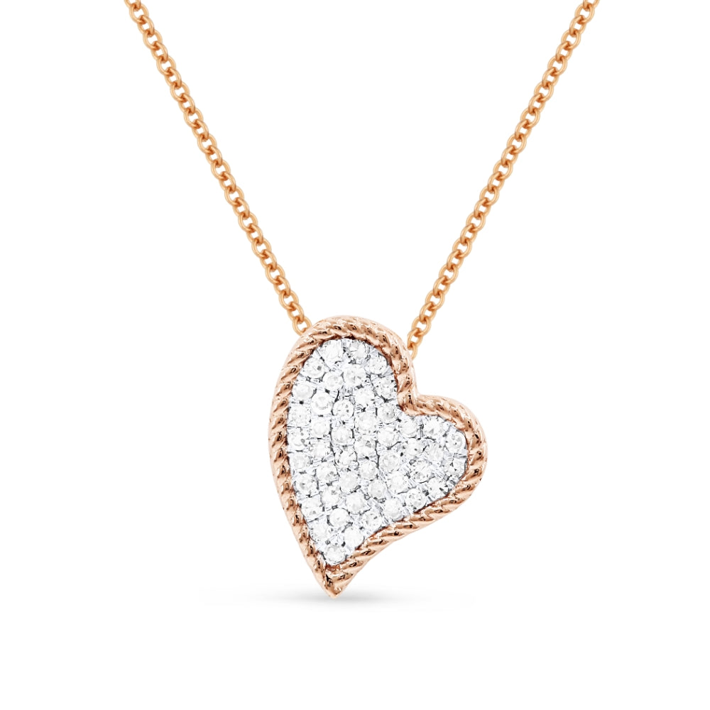 Madison L 14K Rose Gold Diamond Heart Pendant - style N1505P