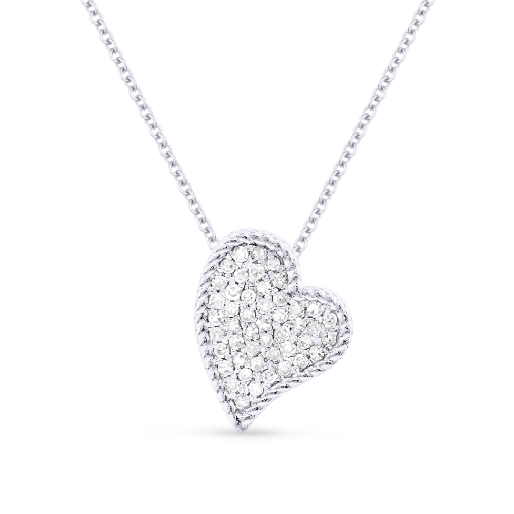 Madison L 14K White Gold Diamond Heart Pendant - style N1505W