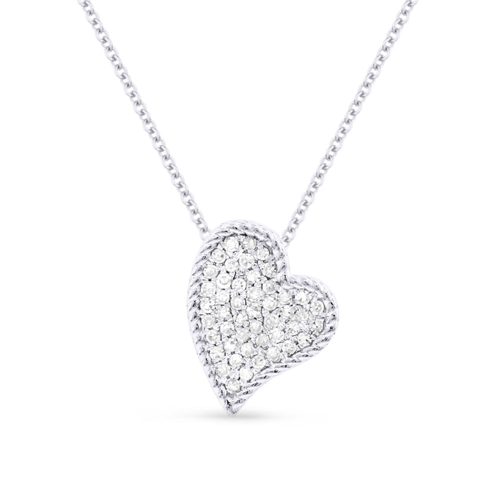 Madison L 14K White Gold Diamond Heart Pendant - style N1505W
