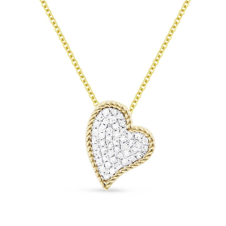 Madison L 14K Yellow Gold Diamond Heart Pendant - style N1505Y