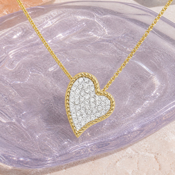 N1505 - 14K Gold Diamond Heart Pendant