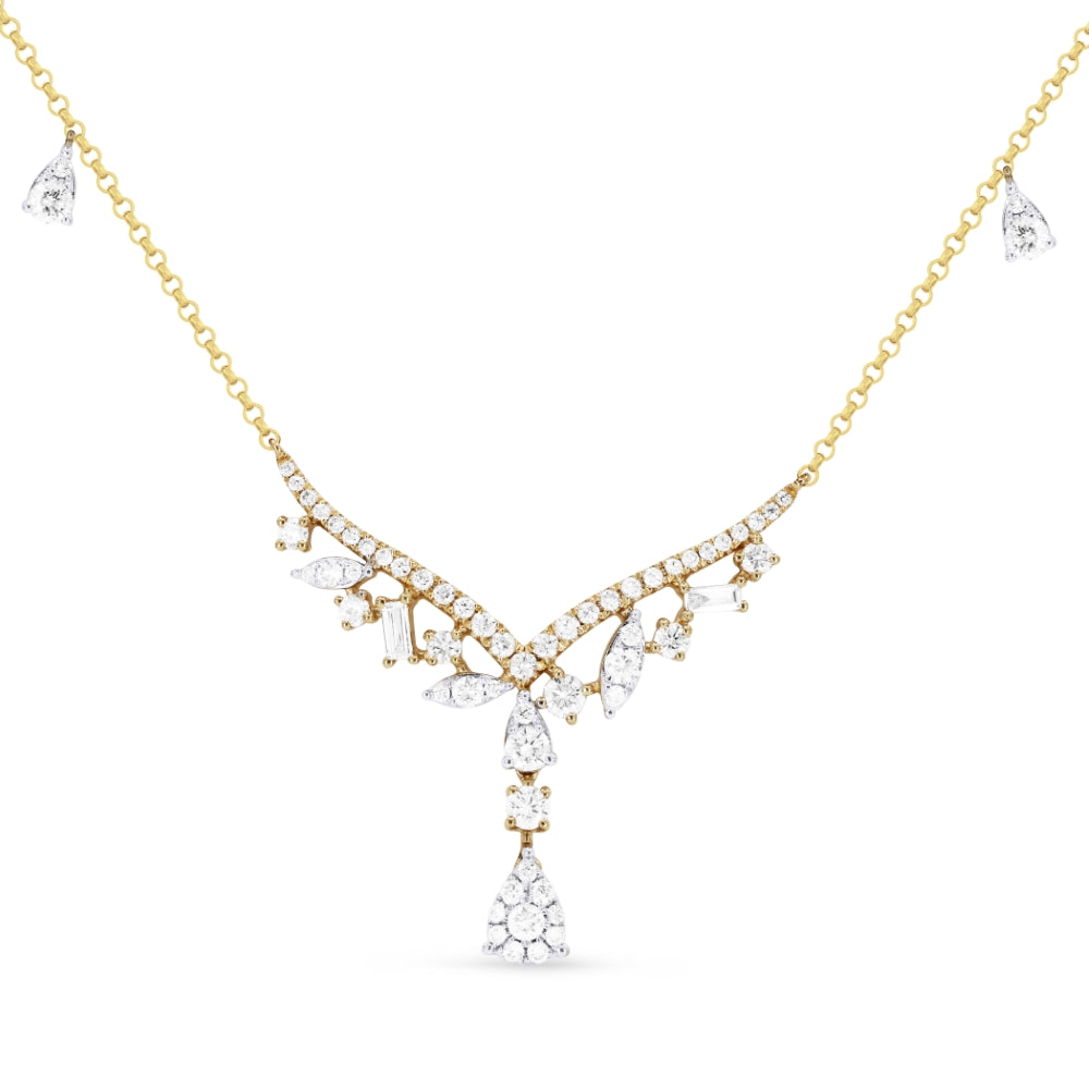 Madison L 14K Yellow Gold Diamond Bar Necklace - style N1511Y
