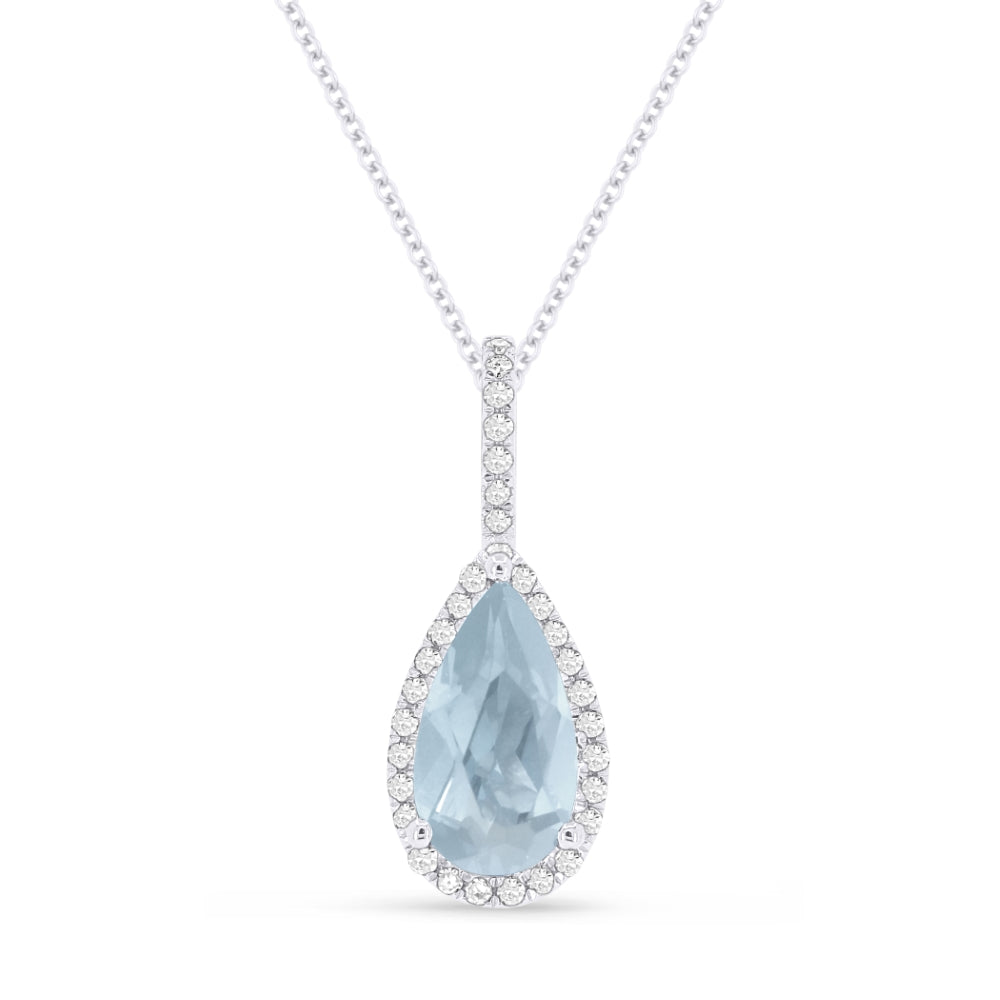 Madison L 14K White Gold Aquamarine Pear Pendant - style N1530AQW