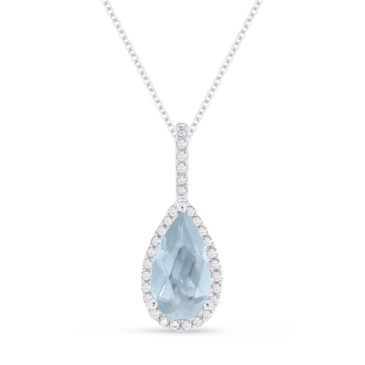 Madison L 14K White Gold Aquamarine Pear Pendant - style N1530AQW