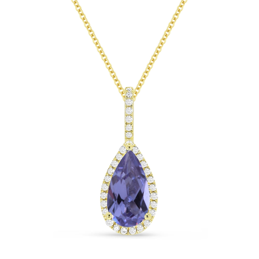 Madison L 14K Yellow Gold Created Alexandrite Pear Pendant - style N1530AXY