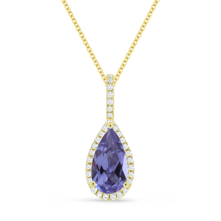 Madison L 14K Yellow Gold Created Alexandrite Pear Pendant - style N1530AXY