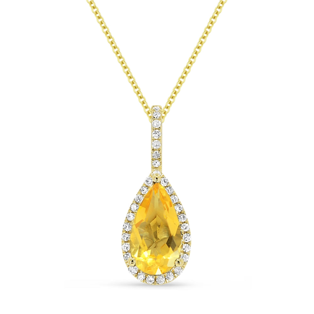 Madison L 14K Yellow Gold Citrine Pear Pendant - style N1530CTY