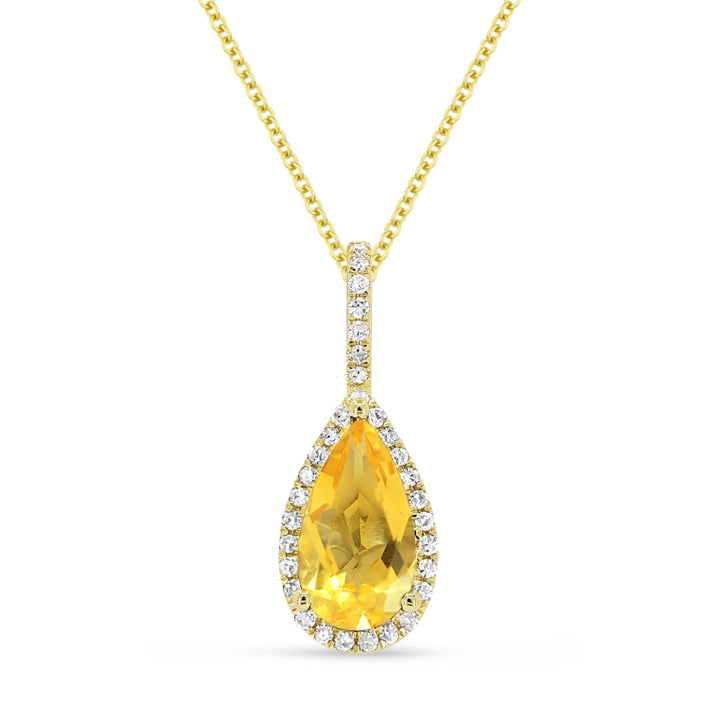 Madison L 14K Yellow Gold Citrine Pear Pendant - style N1530CTY