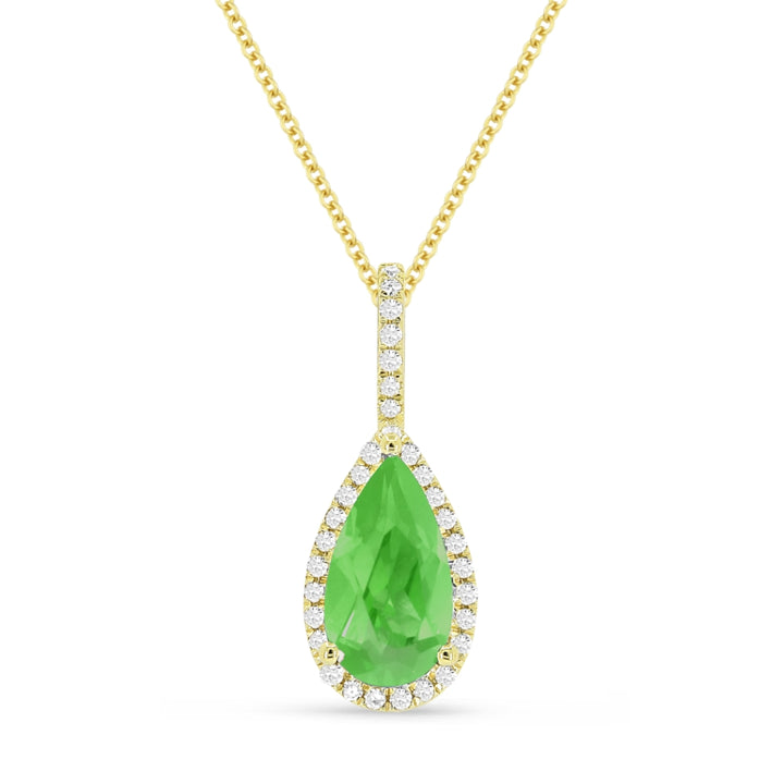 Madison L 14K Yellow Gold Created Emerald Pear Pendant - style N1530GCY