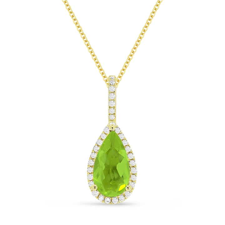 Madison L 14K Yellow Gold Peridot Pear Pendant - style N1530PRY