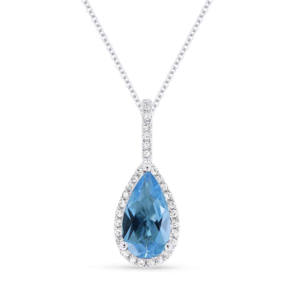 Madison L 14K White Gold Swiss Blue Topaz Pear Pendant - style N1530SWBTW