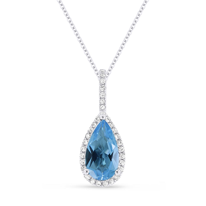 Madison L 14K White Gold Swiss Blue Topaz Pear Pendant - style N1530SWBTW