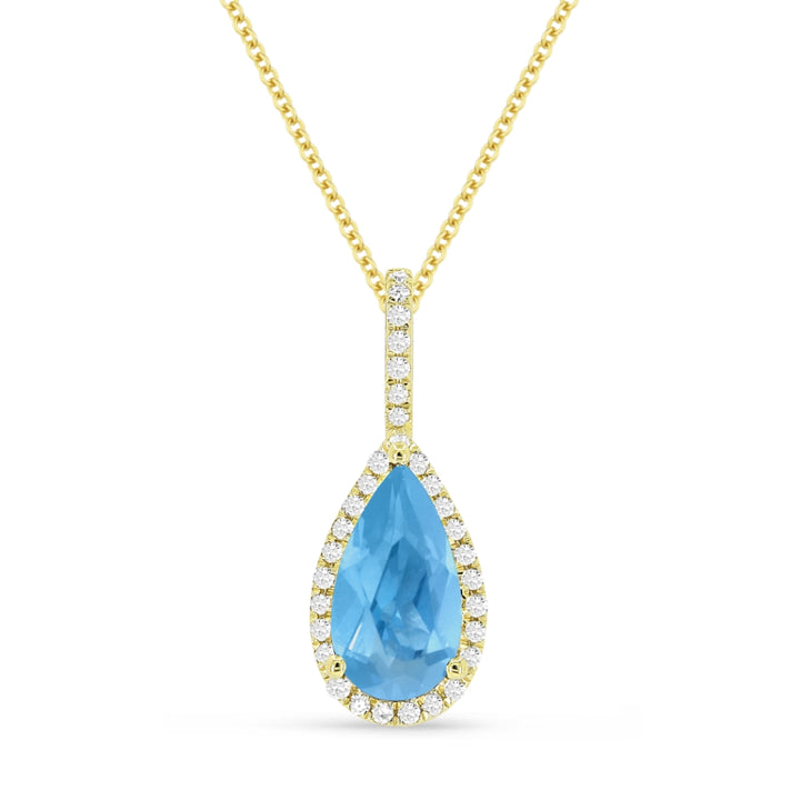 Madison L 14K Yellow Gold Swiss Blue Topaz Pear Pendant - style N1530SWBTY
