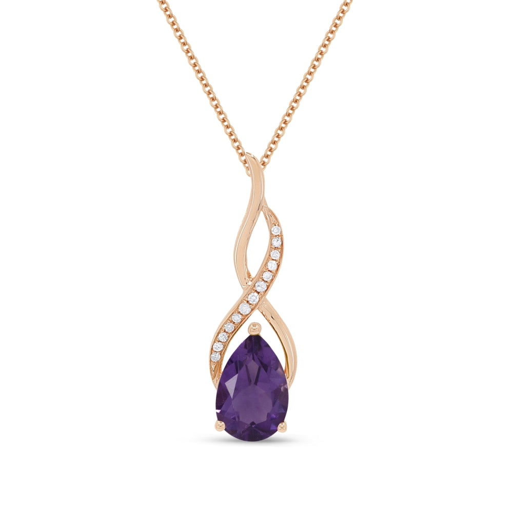 Madison L 14K Rose Gold Amethyst Oval Pendant - style N1531AMP