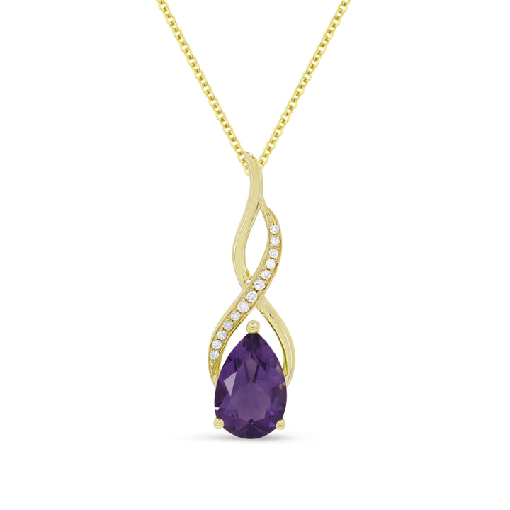 Madison L 14K Yellow Gold Amethyst Oval Pendant - style N1531AMY