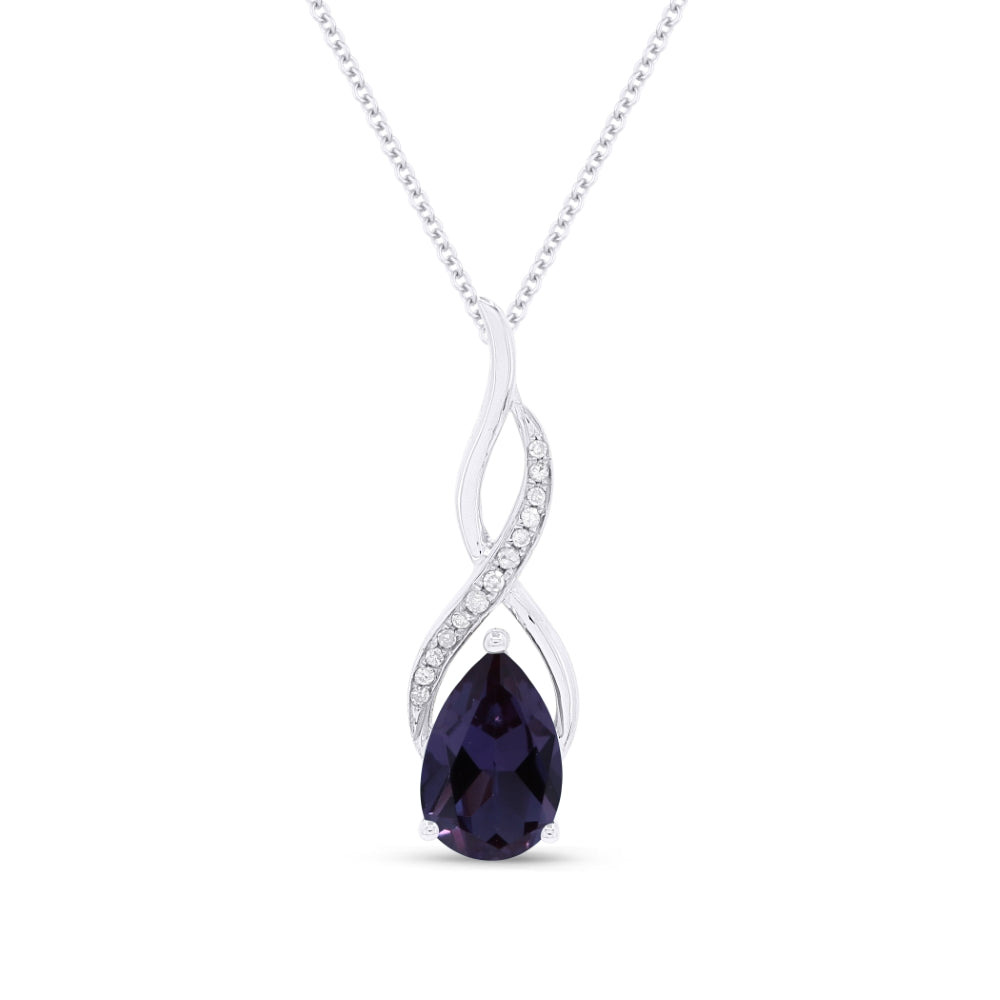 Madison L 14K White Gold Created Alexandrite Oval Pendant - style N1531AXW