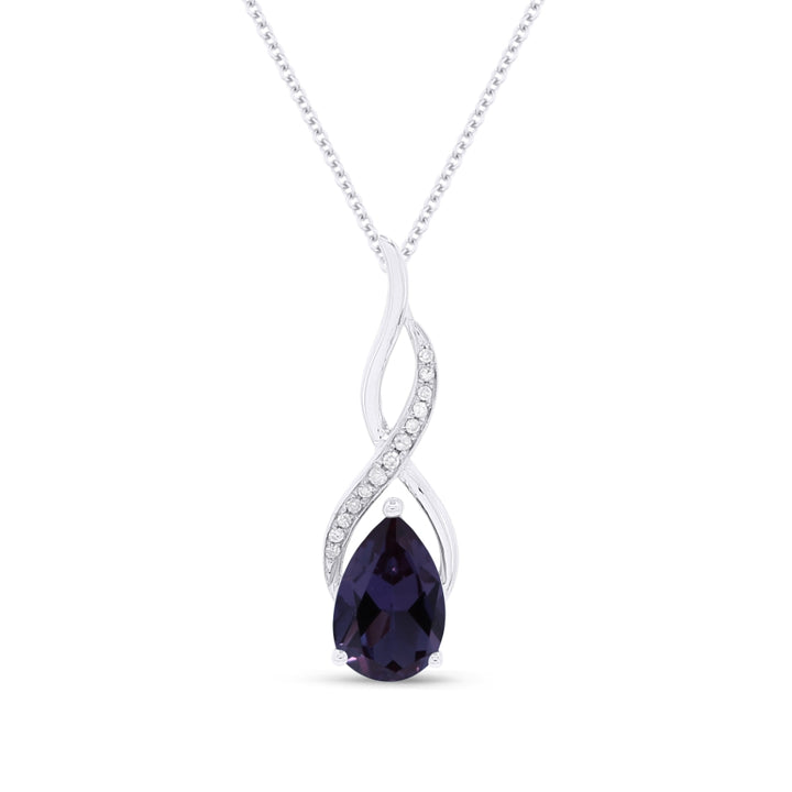 Madison L 14K White Gold Created Alexandrite Oval Pendant - style N1531AXW