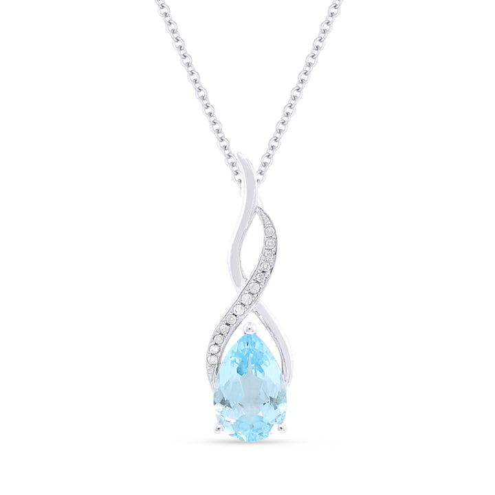 Madison L 14K White Gold Blue Topaz Oval Pendant - style N1531BTW
