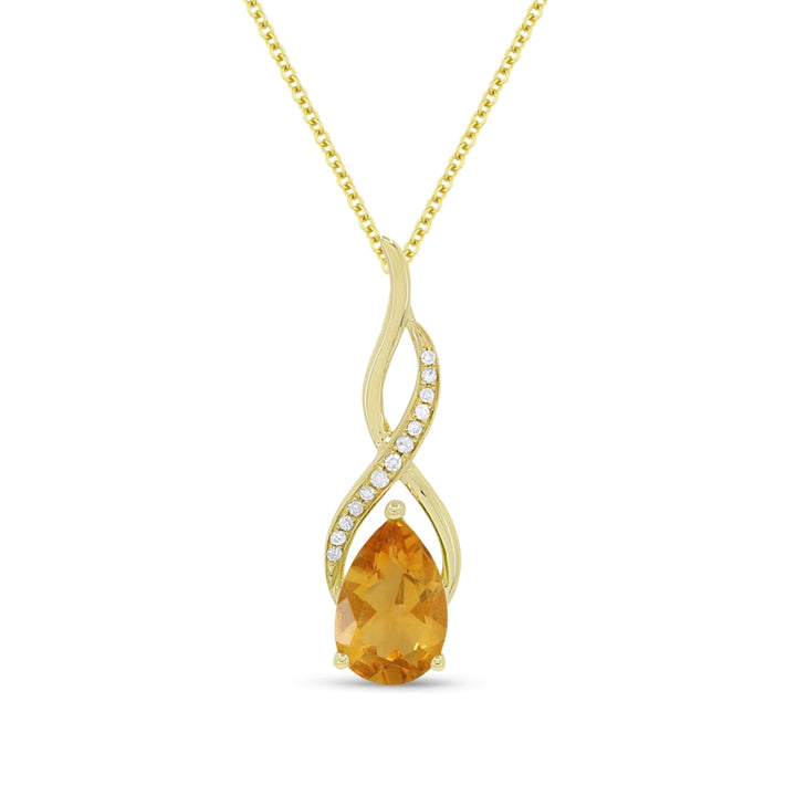 Madison L 14K Yellow Gold Citrine Oval Pendant - style N1531CTY