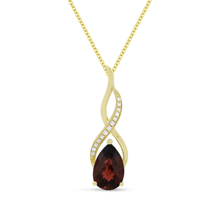 Madison L 14K Yellow Gold Garnet Oval Pendant - style N1531GAY
