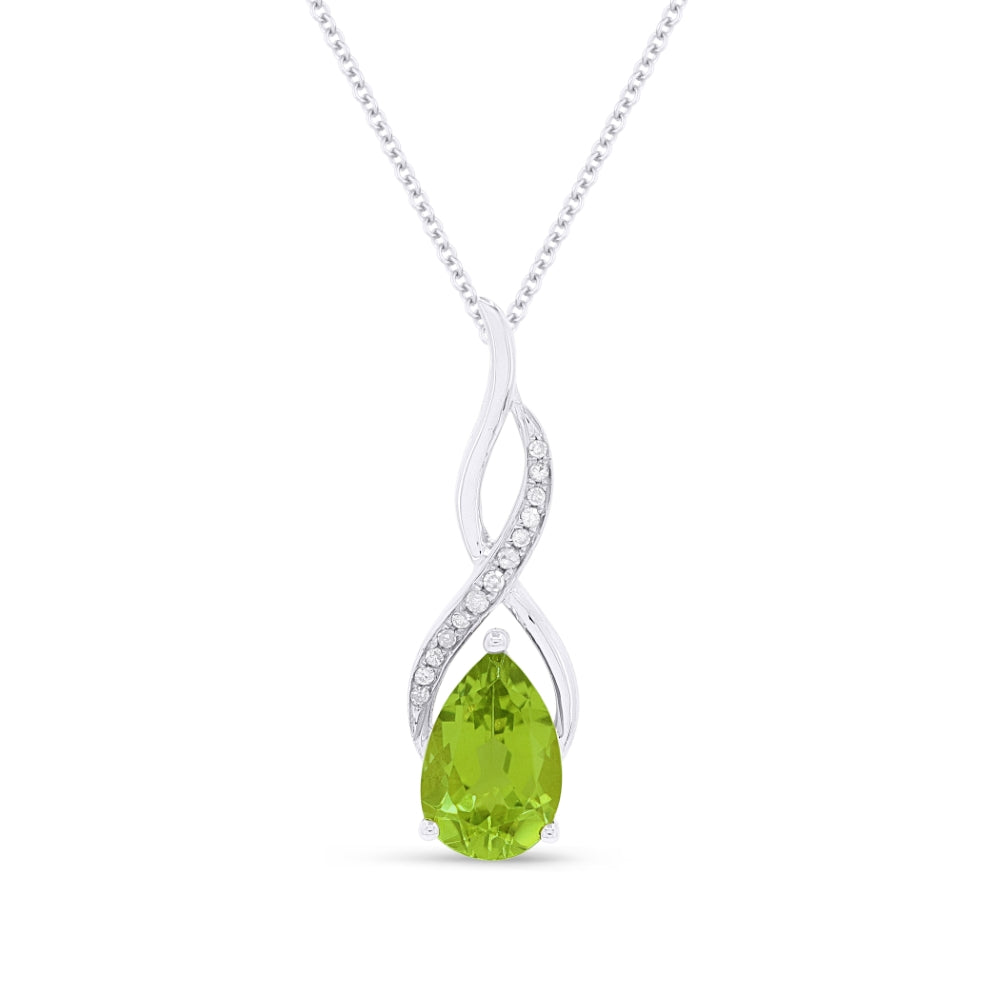 Madison L 14K White Gold Peridot Oval Pendant - style N1531PRW