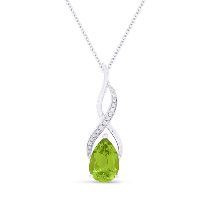 Madison L 14K White Gold Peridot Oval Pendant - style N1531PRW