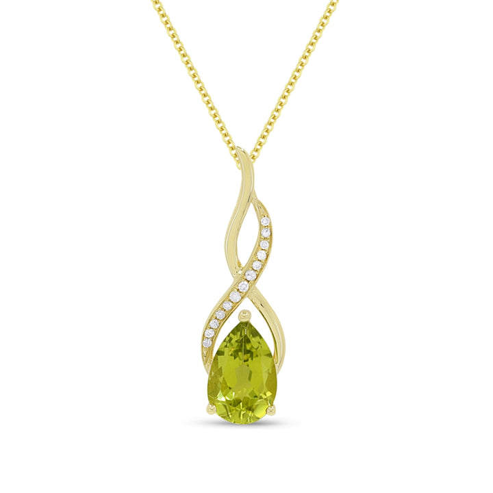 Madison L 14K Yellow Gold Peridot Oval Pendant - style N1531PRY