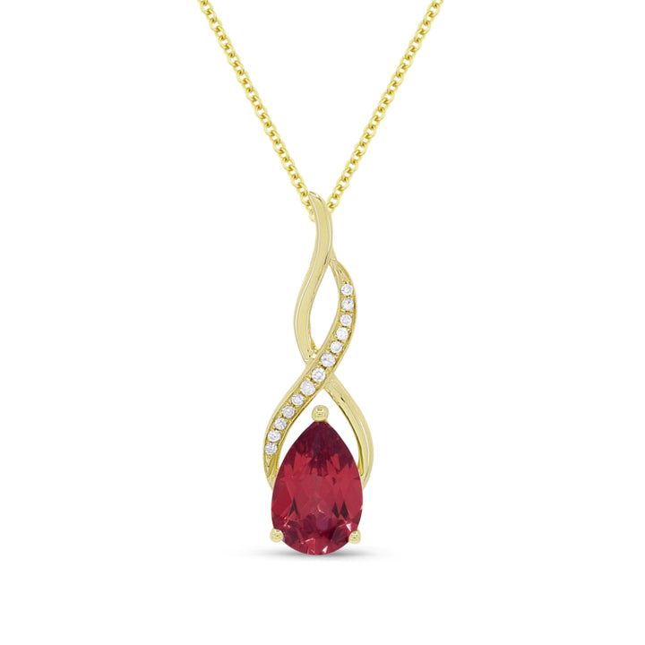 Madison L 14K Yellow Gold Created Ruby Oval Pendant - style N1531RCY