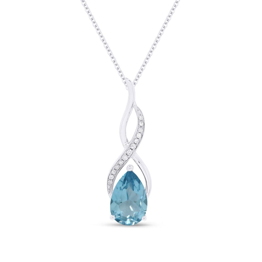 Madison L 14K White Gold Swiss Blue Topaz Oval Pendant - style N1531SWBTW