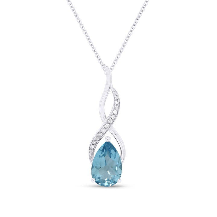 Madison L 14K White Gold Swiss Blue Topaz Oval Pendant - style N1531SWBTW
