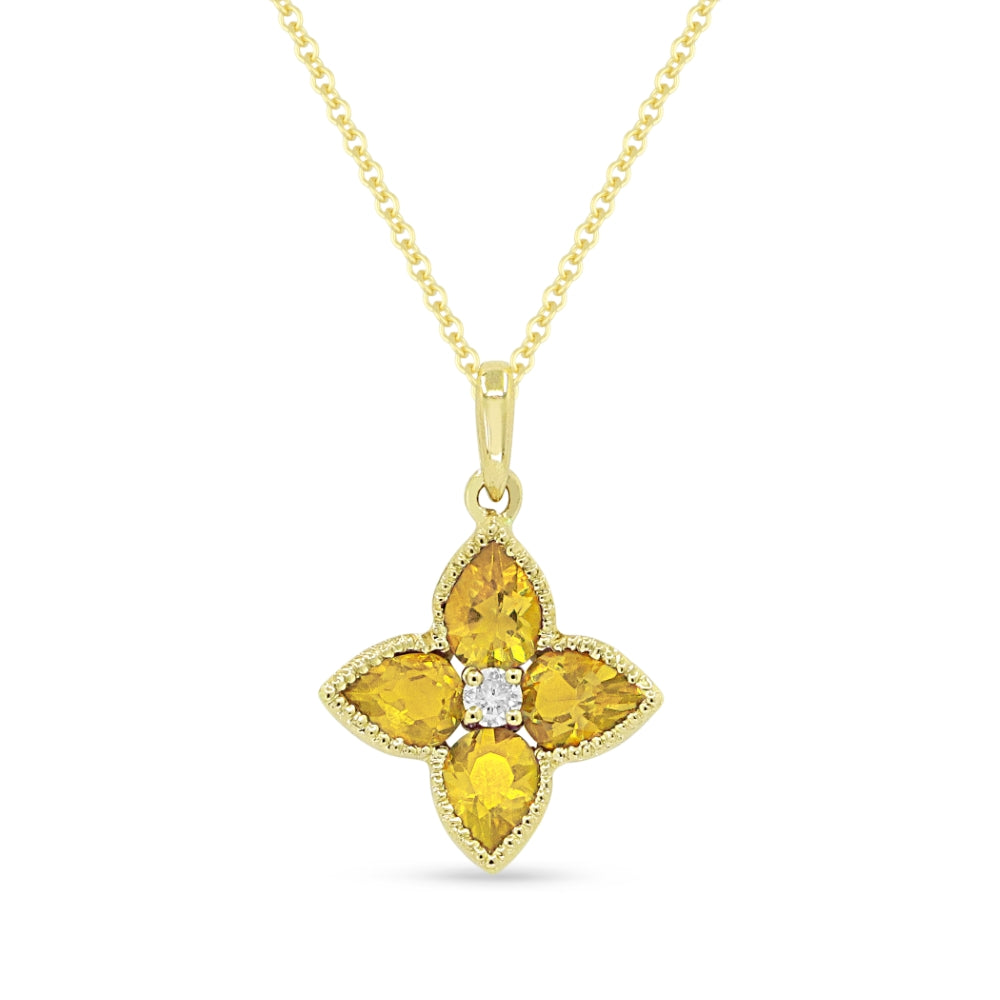 Madison L 14K Yellow Gold Citrine Flower Pendant - style N1540CTY