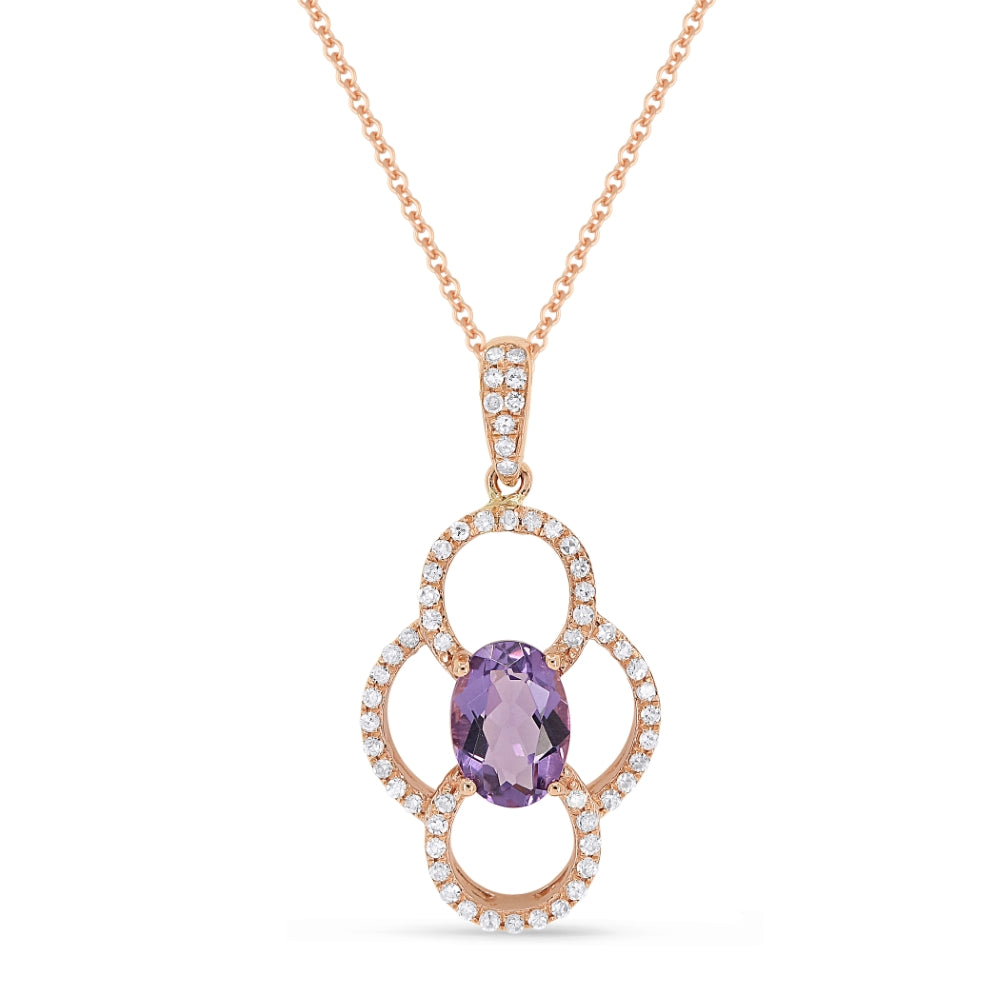 Madison L 14K Rose Gold Amethyst Pendant - style N1547AMP