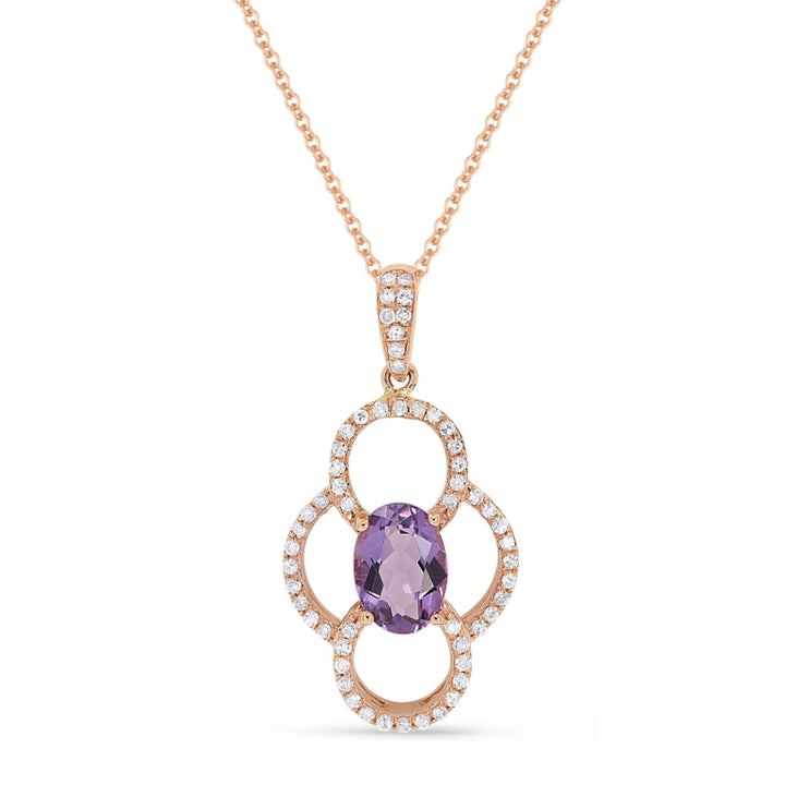 Madison L 14K Rose Gold Amethyst Pendant - style N1547AMP