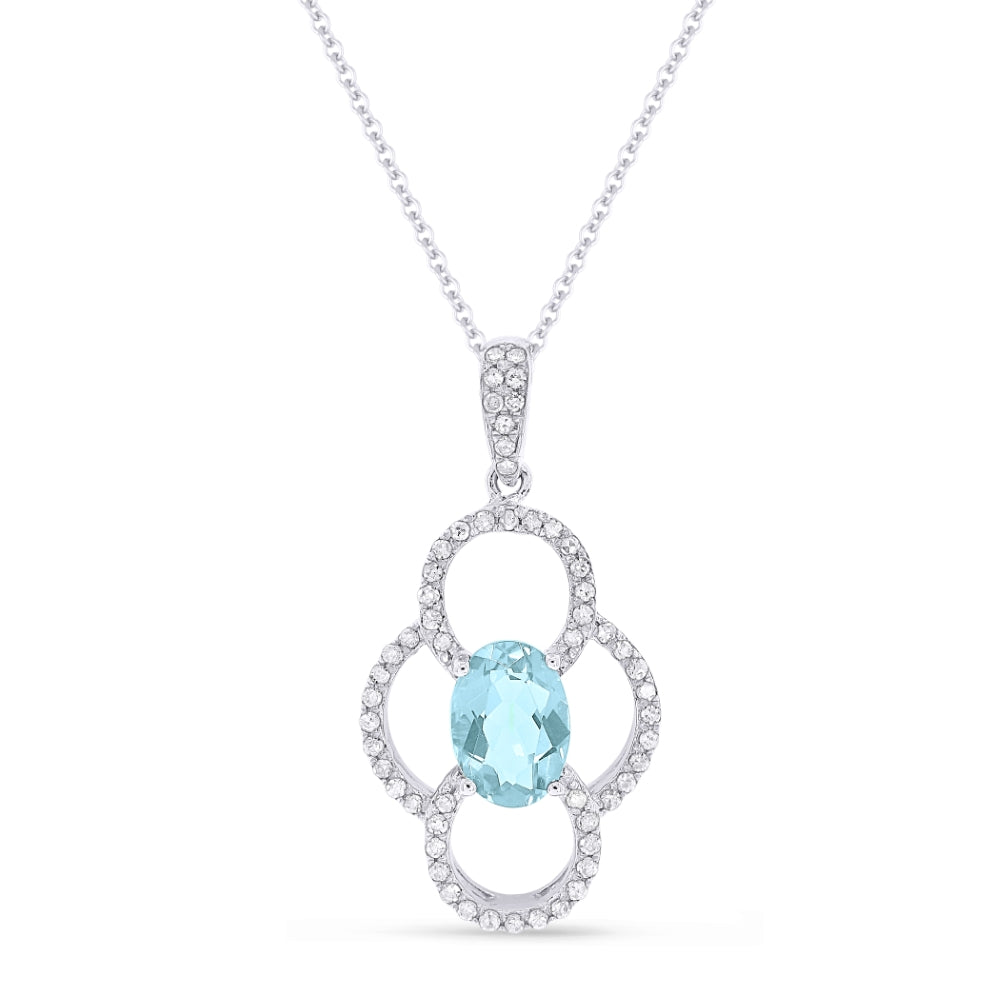 Madison L 14K White Gold Blue Topaz Pendant - style N1547BTW