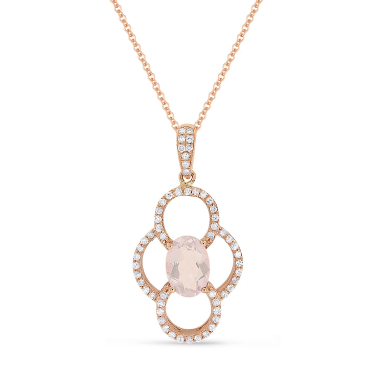 Madison L 14K Rose Gold Created Morganite Pendant - style N1547CMGP