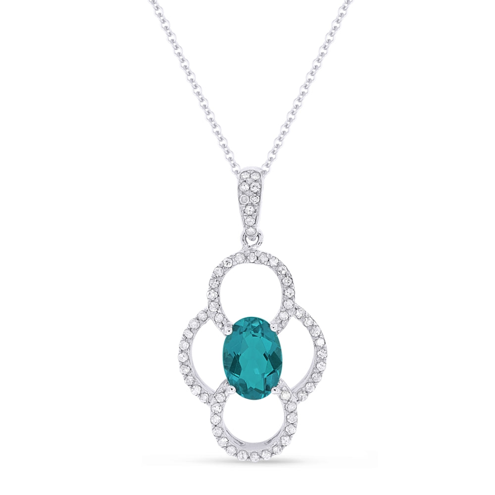 Madison L 14K White Gold Created Tourmaline Paraiba Pendant - style N1547CPARW