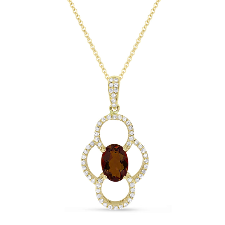 Madison L 14K Yellow Gold Garnet Pendant - style N1547GAY