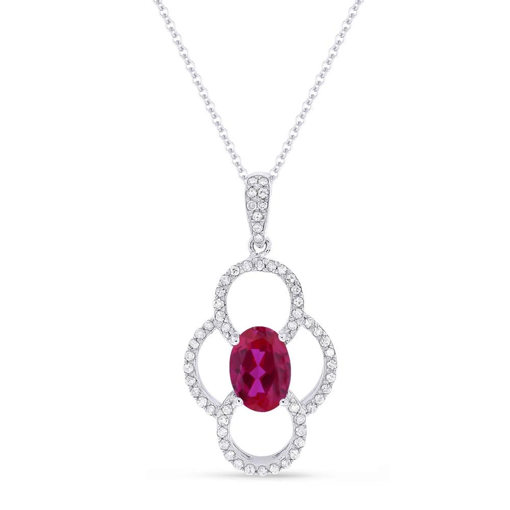 Madison L 14K White Gold Created Ruby Pendant - style N1547RCW